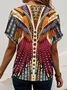 Casual Regular Fit Ethnic Geometry T-Shirt