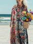 Women's Vintage Art Print Casual Dress