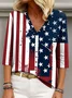 V Neck Cotton Casual Shirt