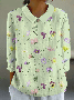 Floral Shawl Collar Loose Vintage Shirt