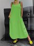 Casual Plain Spaghetti Maxi Dress