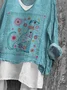 Linen Blend Animal Casual Loose Shirt