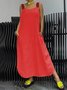 Casual Plain Spaghetti Maxi Dress