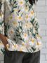 Loose Linen Blend Casual Crew Neck Shirt