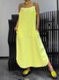 Casual Plain Spaghetti Maxi Dress