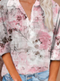 Button Long Sleeve Casual Vintage Print Shirt