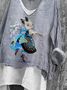 Animal Linen Blend Vintage Loose Shirt
