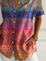 Women's Short Sleeve Shirt Summer As Picture Floral Printing Shirt Collar Daily Going Out Casual Top