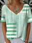 V Neck Simple Loose T-Shirt