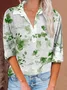 Button Long Sleeve Casual Vintage Print Shirt