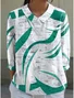 Geometric Casual Loose Linen Blend Shirt