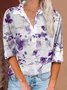 Button Long Sleeve Casual Vintage Print Shirt