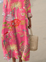 Women's Vintage Flowers Art Print Dress