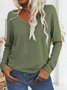 Casual V Neck Long Sleeve T-Shirt