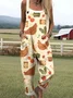 Regular Fit Vacation Square Neck Jumpsuit