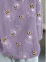 Linen Blend Loose Casual Floral Shirt