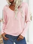 Casual V Neck Long Sleeve T-Shirt