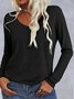 Casual V Neck Long Sleeve T-Shirt