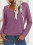 Casual V Neck Long Sleeve T-Shirt