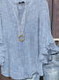 Women's Half Sleeve Shirt Summer Blue Striped Printing V Neck Daily Going Out Casual Top