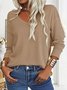Casual V Neck Long Sleeve T-Shirt