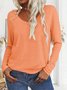Casual V Neck Long Sleeve T-Shirt
