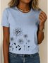 Loose Crew Neck Dandelion Vintage T-Shirt