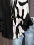 Women's Half Sleeve Shirt Summer Black Abstract Printing V Neck Daily Going Out Casual Top