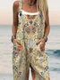 Ethnic Regular Fit Cotton And Linen Jumpsuit