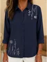 Floral Vintage Shirt Collar Shirt