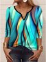 Striped Jersey Loose Casual Blouse