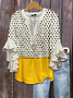 Contrast Stitching Regular Fit Boho Blouse