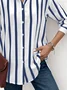 Shirt Collar Loose Striped Vintage Shirt