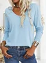 Casual V Neck Long Sleeve T-Shirt