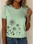 Loose Crew Neck Dandelion Vintage T-Shirt
