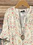 Floral Vacation V Neck Blouse