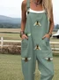 Loose Boho Cartoon Others Bib Pants