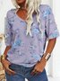V Neck Casual Jersey T-Shirt