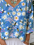 Casual Floral Loose Jersey T-Shirt