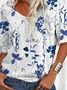 Jersey Loose Casual V Neck T-Shirt