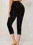 Women's Striped Print Casual Leggings