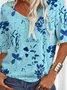Jersey Loose Casual V Neck T-Shirt