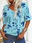 Jersey Loose Casual V Neck T-Shirt