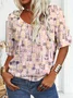 Jersey Loose Casual Floral T-Shirt