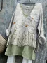 V Neck Regular Fit Casual Cotton Shirt