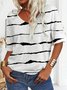 V Neck Loose Jersey Casual T-Shirt