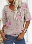 V Neck Casual Jersey T-Shirt