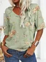 V Neck Casual Jersey T-Shirt