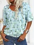 Jersey Loose Casual Floral T-Shirt