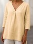 Casual V Neck Plain T-Shirt